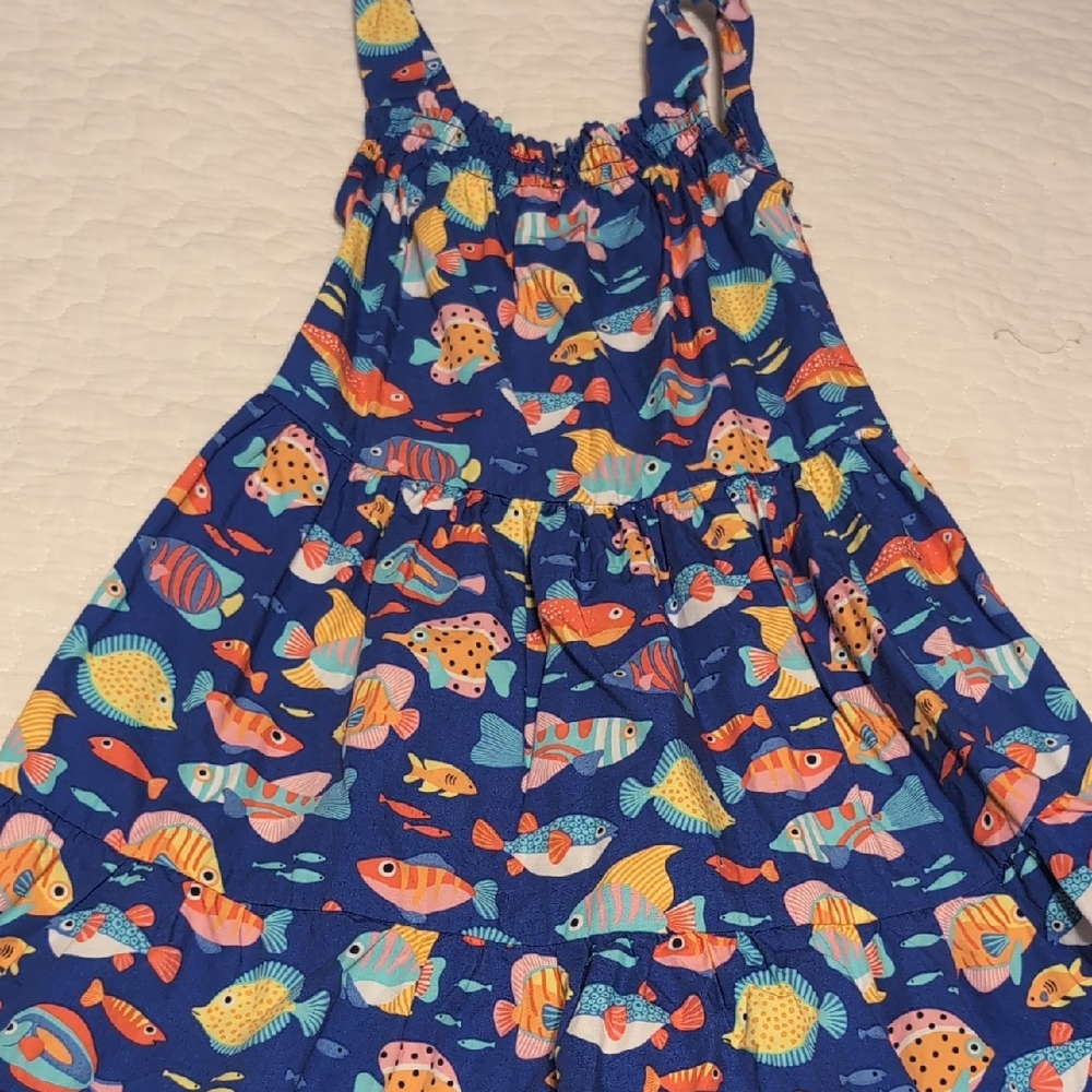 Gymboree Blue and Orange Fish Print Dress